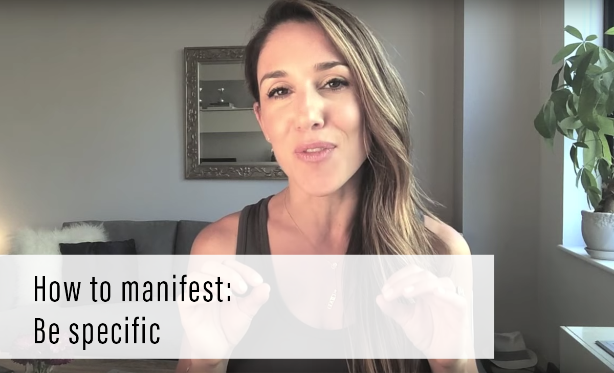 Image video still of Erin; Title "How to Manifest: Be Specific"